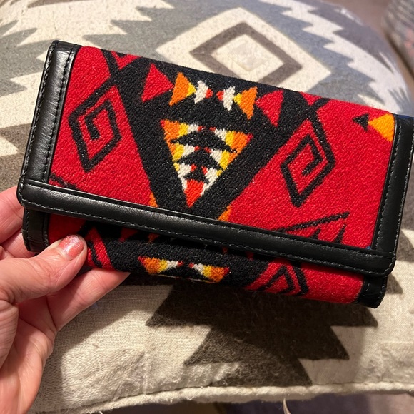 SOLD **Wallet Wool Indian Saddle blanket southwestern tribal - Picture 2 of 11